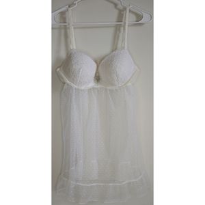 Victoria secret I do bridal eyelet babydoll lingerie Large